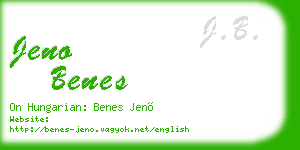 jeno benes business card